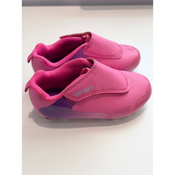 CARTER'S Kids Soccer Cleats Shoes - Size 8 Pink/Purple - Picture 4 of 6